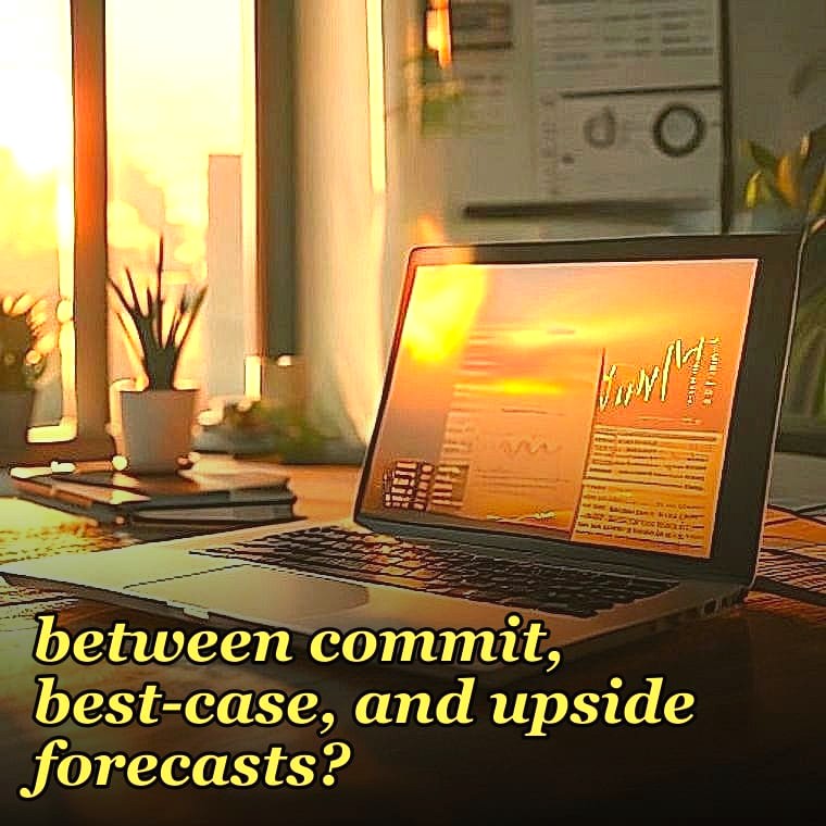 What is the difference between commit, best-case, and upside forecasts?