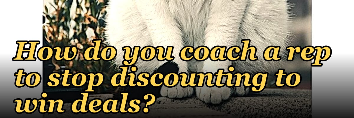 How do you coach a rep to stop discounting to win deals?
