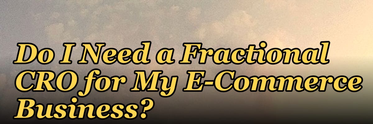 Do I Need a Fractional CRO for My E-Commerce Business?