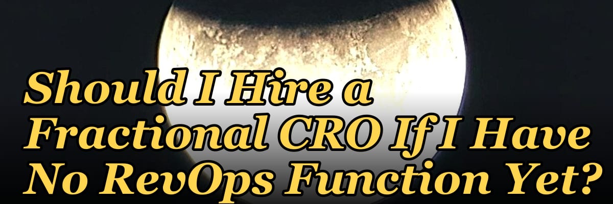 Should I Hire a Fractional CRO If I Have No RevOps Function Yet?