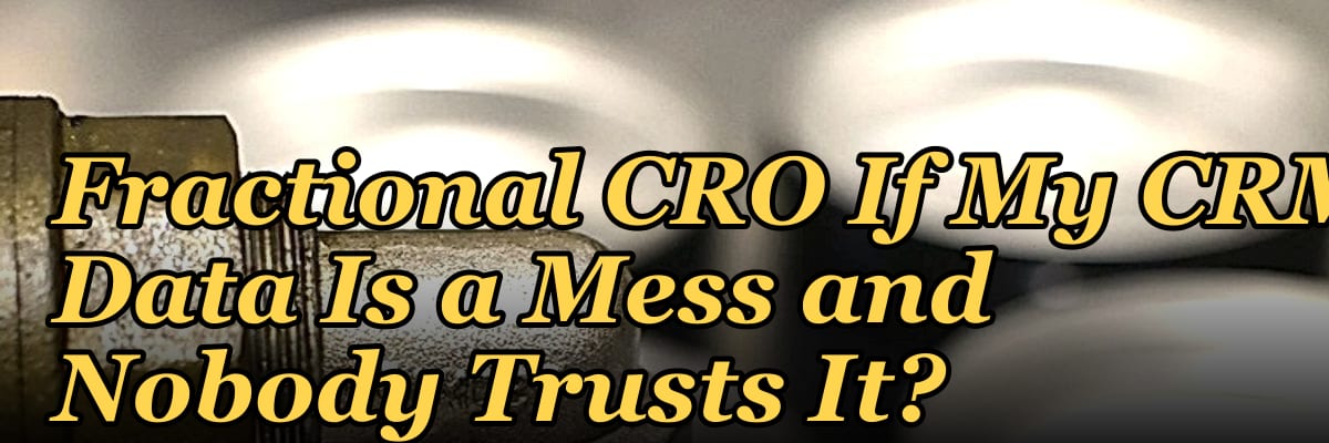 Should I Hire a Fractional CRO If My CRM Data Is a Mess and Nobody Trusts It?