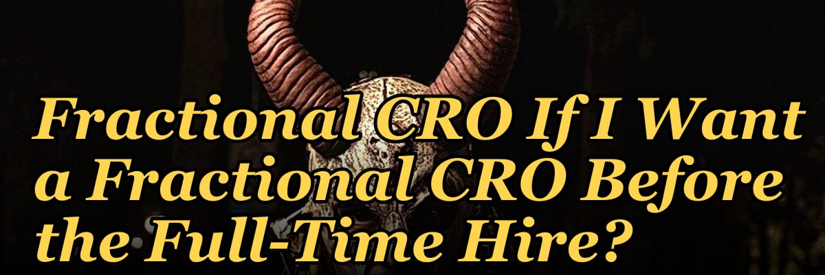 Should I Hire a Fractional CRO If I Want a Fractional CRO Before the Full-Time Hire?
