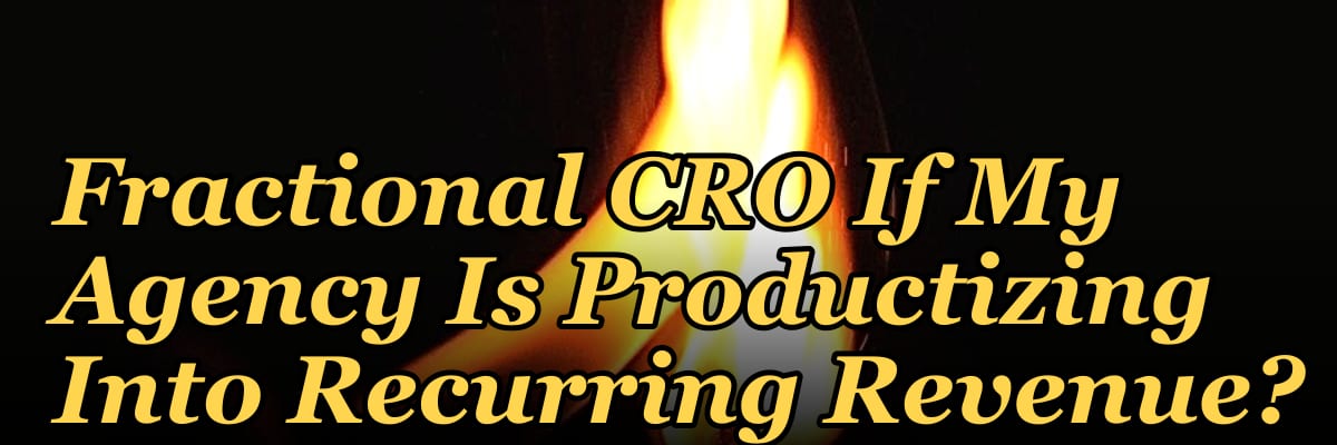 Should I Hire a Fractional CRO If My Agency Is Productizing Into Recurring Revenue?