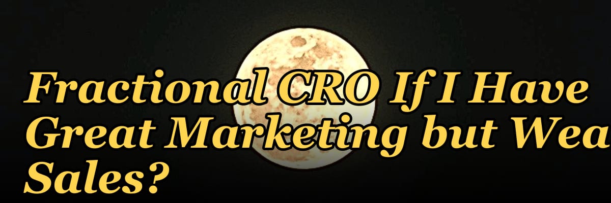Should I Hire a Fractional CRO If I Have Great Marketing but Weak Sales?