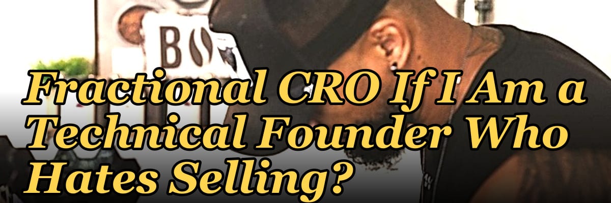 Should I Hire a Fractional CRO If I Am a Technical Founder Who Hates Selling?
