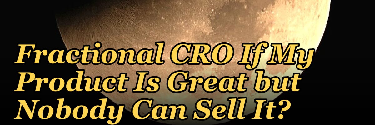 Should I Hire a Fractional CRO If My Product Is Great but Nobody Can Sell It?