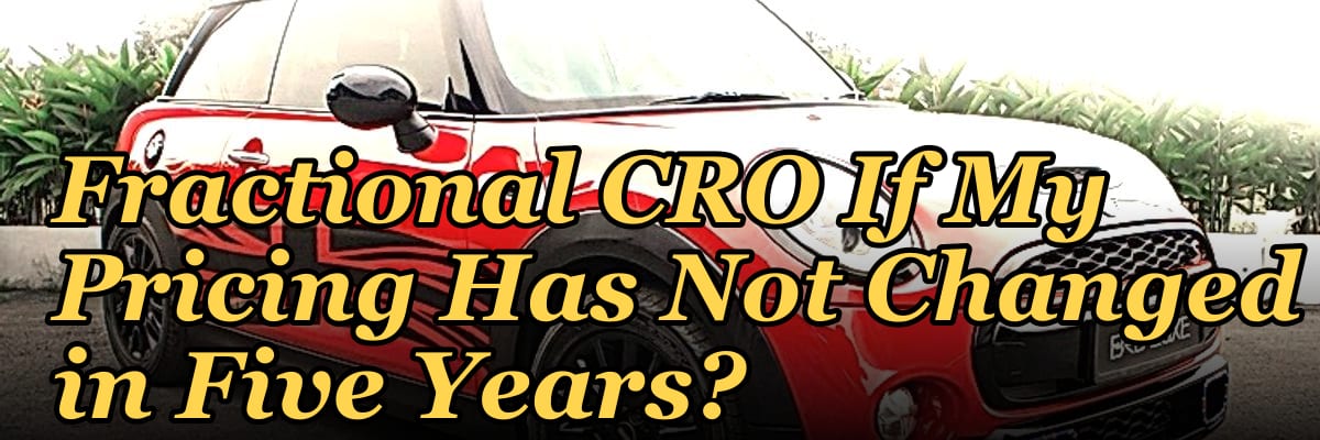 Should I Hire a Fractional CRO If My Pricing Has Not Changed in Five Years?
