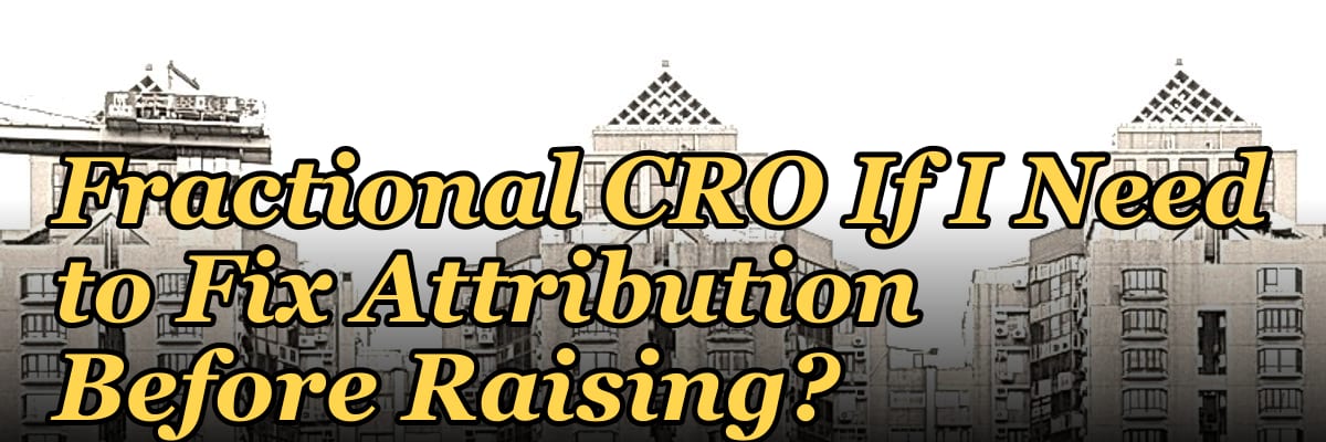 Should I Hire a Fractional CRO If I Need to Fix Attribution Before Raising?