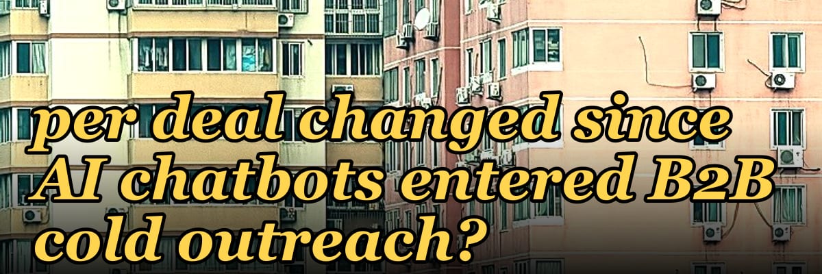 How has the average number of touchpoints per deal changed since AI chatbots entered B2B cold outreach?
