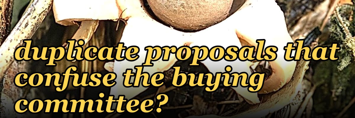 How do 2027 AI content generators create duplicate proposals that confuse the buying committee?