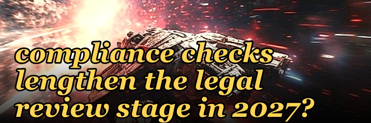 How does the growing use of AI for procurement compliance checks lengthen the legal review stage in 2027?