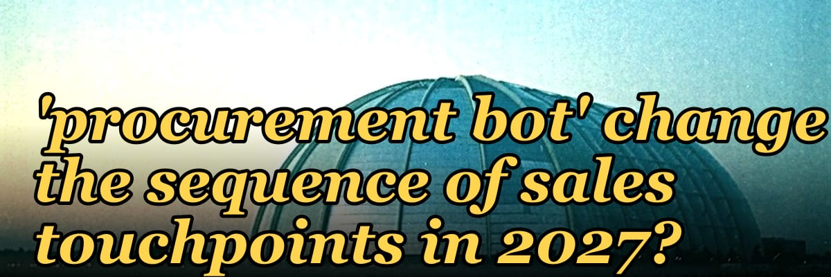 How does the presence of an AI-powered 'procurement bot' change the sequence of sales touchpoints in 2027?