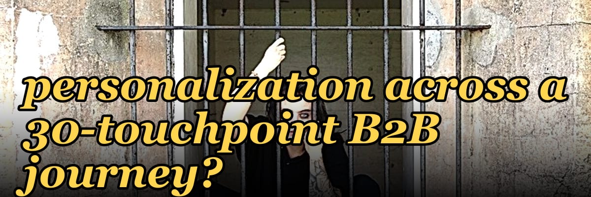 What role should RevOps play in orchestrating AI-driven personalization across a 30-touchpoint B2B journey?