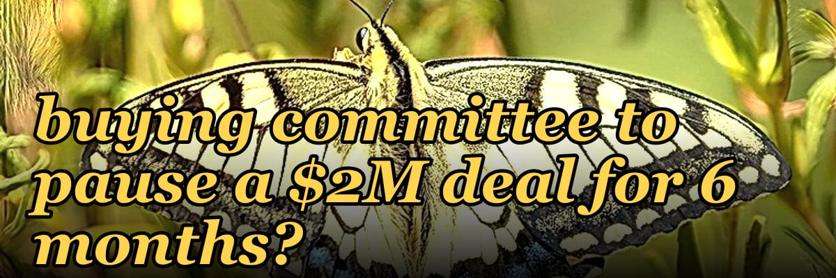 What specific AI hallucination in a 2027 product demo caused a buying committee to pause a $2M deal for 6 months?