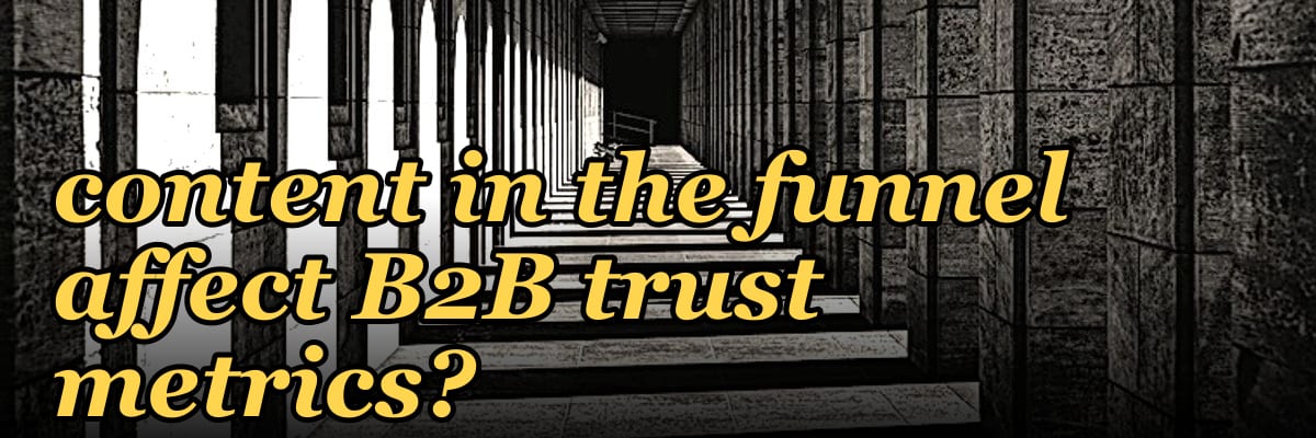 How does AI-generated content in the funnel affect B2B trust metrics?