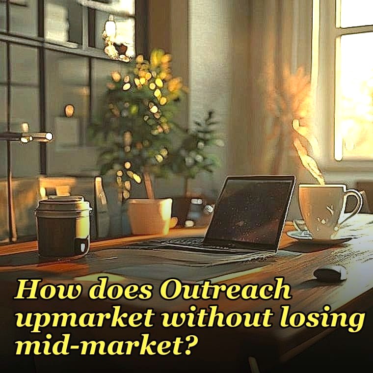 How does Outreach upmarket without losing mid-market?