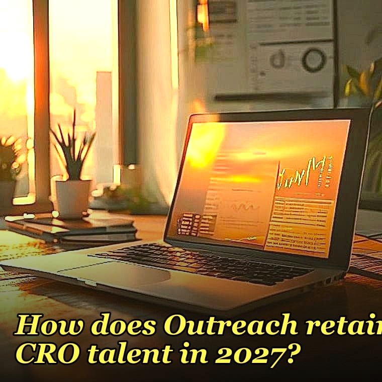 How does Outreach retain CRO talent in 2027?