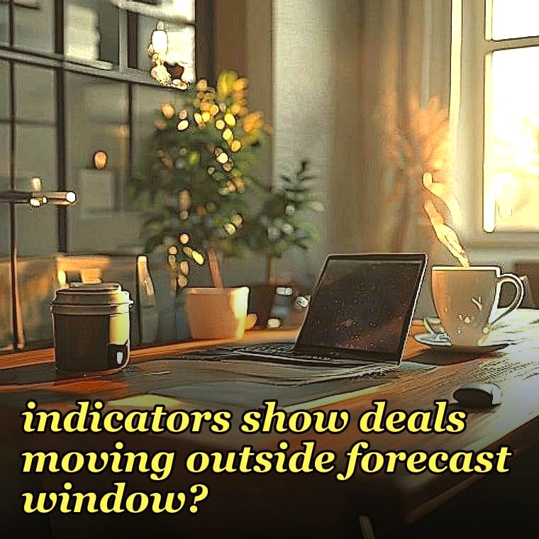 What slip prediction indicators show deals moving outside forecast window?