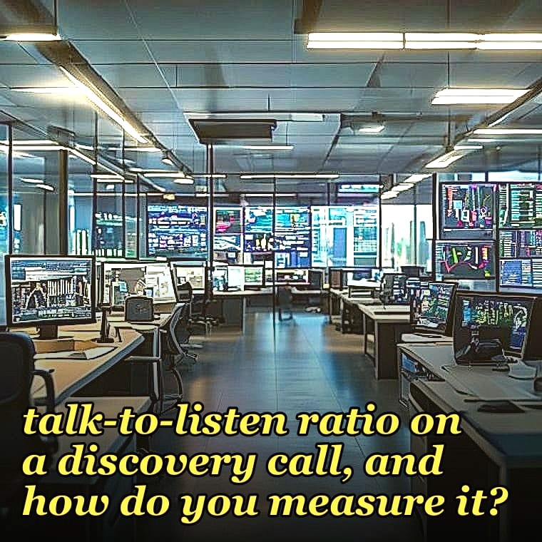 What's the ideal talk-to-listen ratio on a discovery call, and how do you measure it?