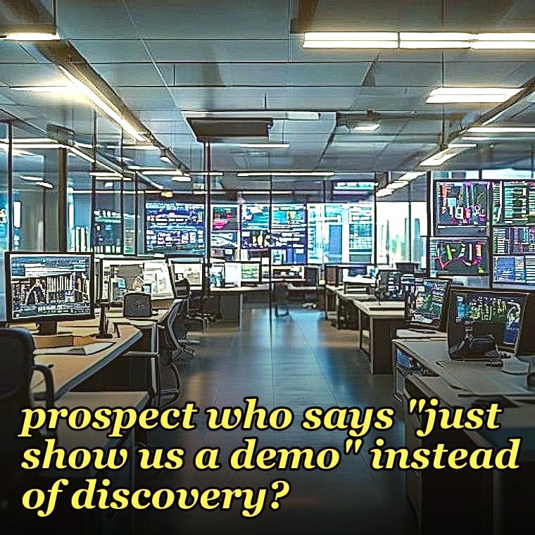 How do you handle the prospect who says "just show us a demo" instead of discovery?
