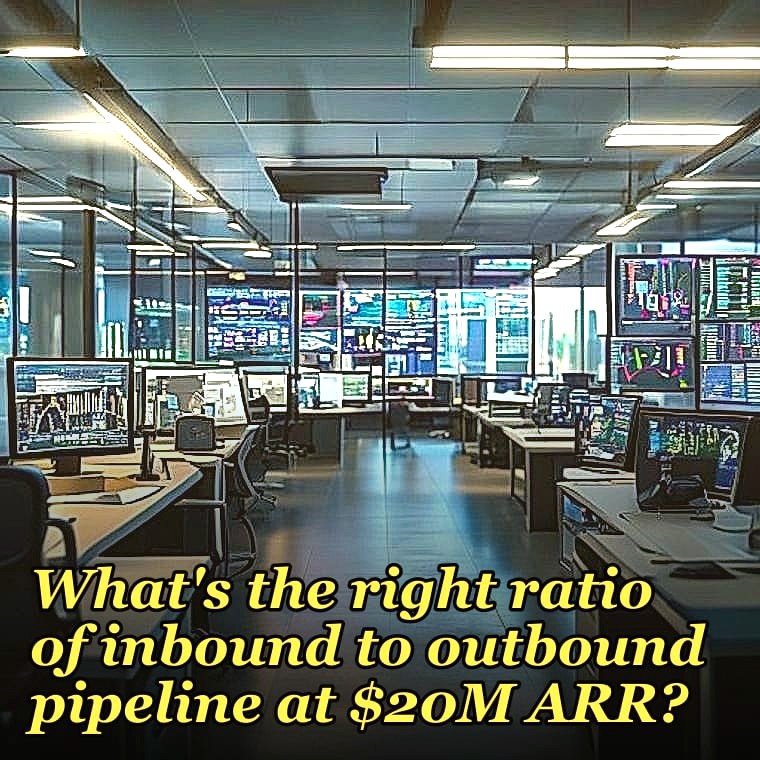 What's the right ratio of inbound to outbound pipeline at $20M ARR?