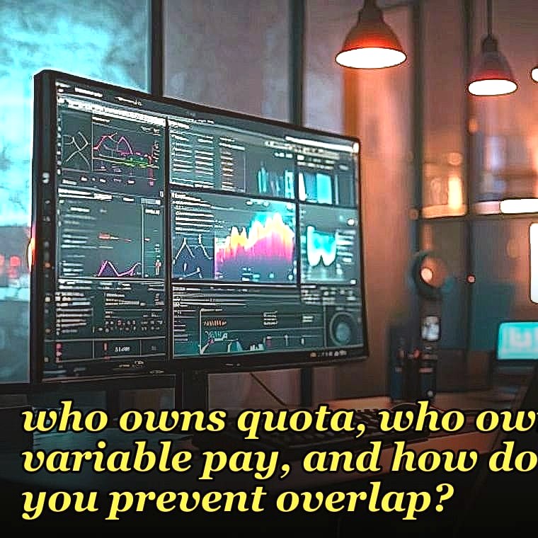 How should you structure comp when your GTM model requires both a founder and a sales leader involved in closing — who owns quota, who owns variable pay, and how do you prevent overlap?