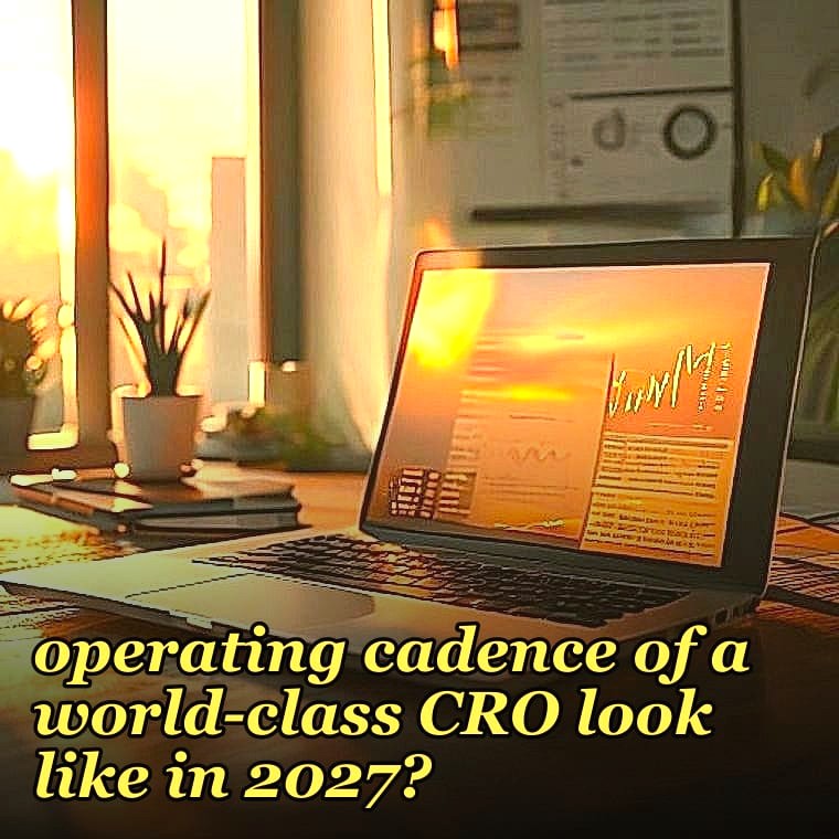 What does the weekly operating cadence of a world-class CRO look like in 2027?