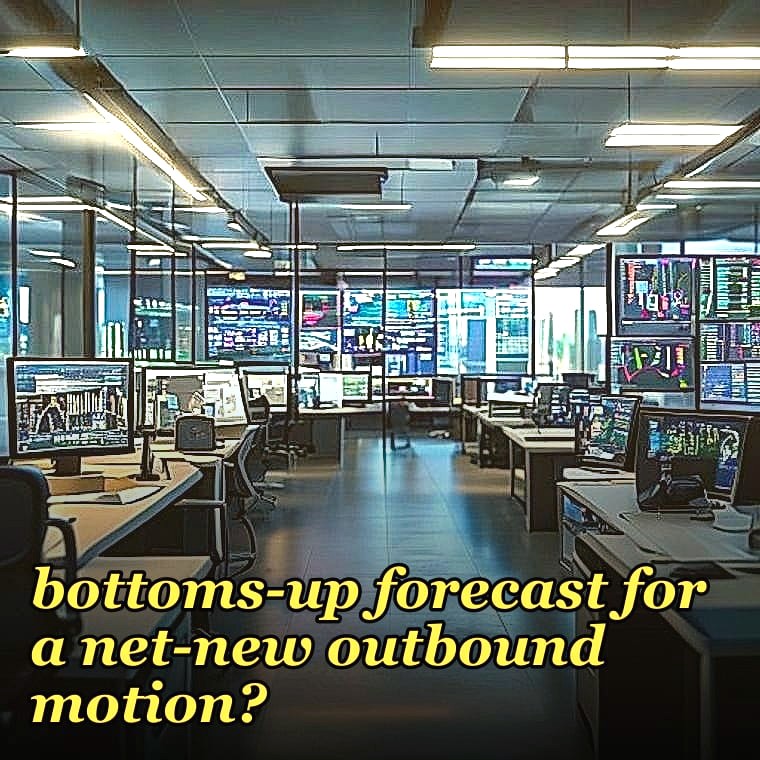 How do you build a bottoms-up forecast for a net-new outbound motion?