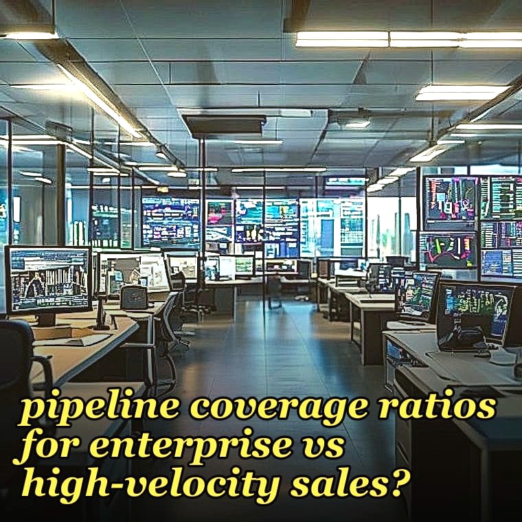 How do you define pipeline coverage ratios for enterprise vs high-velocity sales?