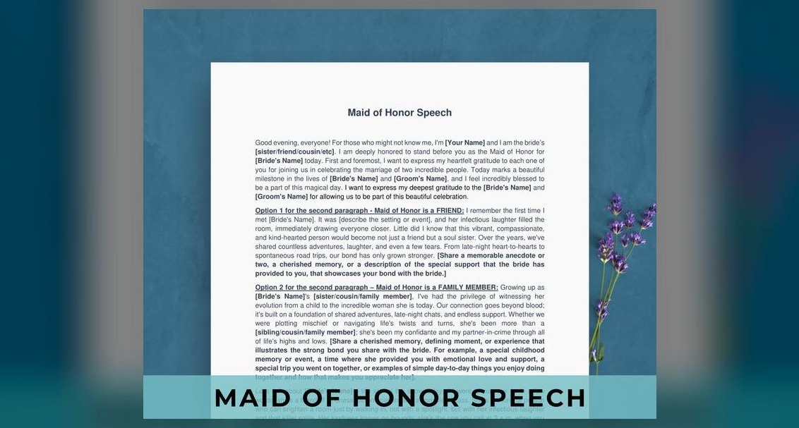 A Maid of Honor Speech That Makes Everyone Cry (the Good Way)