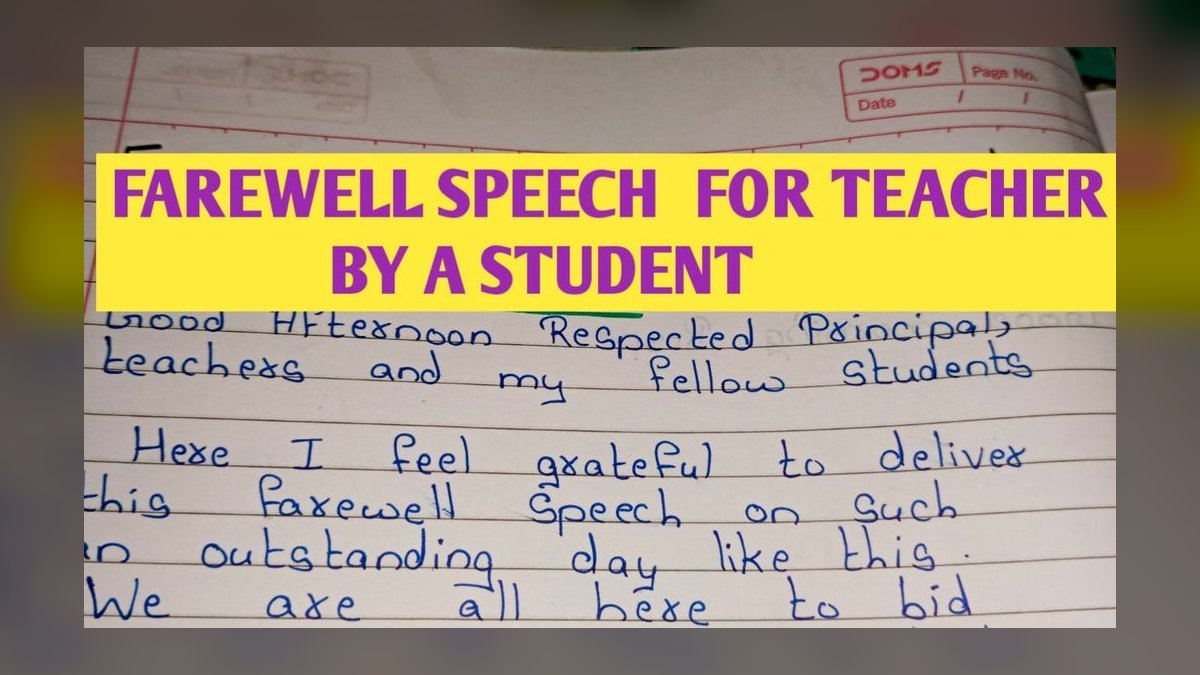 A Retirement Speech for a Teacher