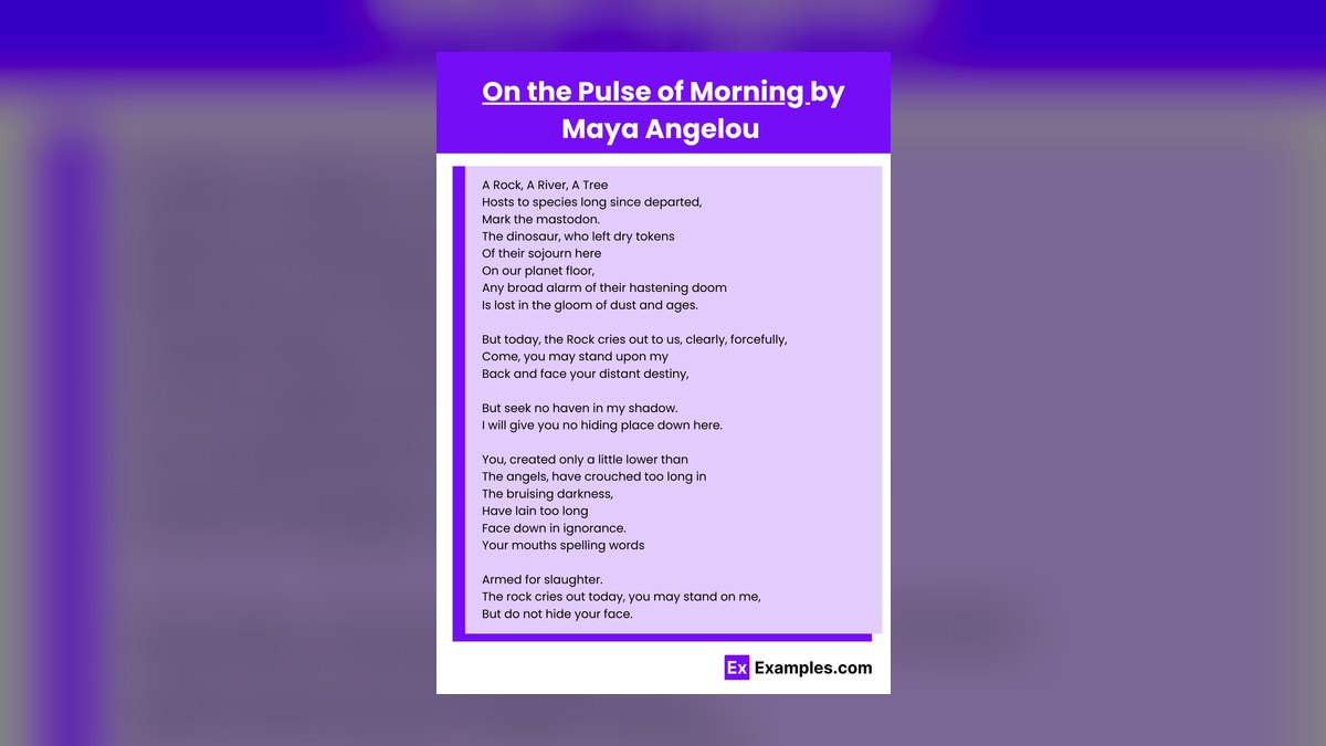 What Makes Maya Angelou’s “On the Pulse of Morning” a Great Speech