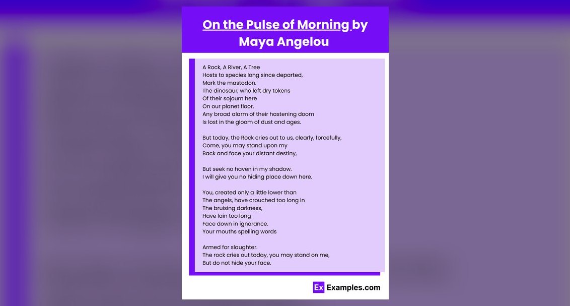 What Makes Maya Angelou’s “On the Pulse of Morning” a Great Speech