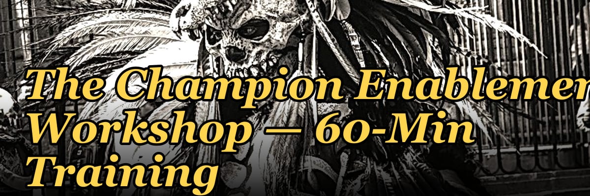 champion presenting internal pitch deck
