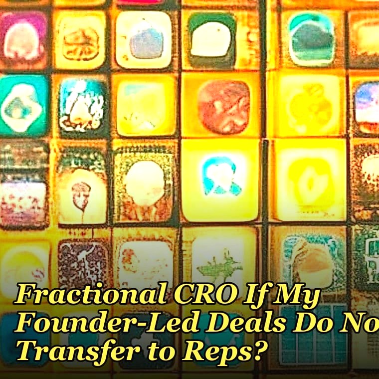 Should I Hire a Fractional CRO If My Founder-Led Deals Do Not Transfer to Reps in 2027?