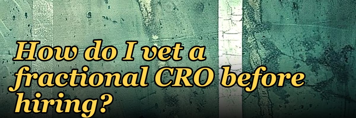 How do I vet a fractional CRO before hiring in 2027?
