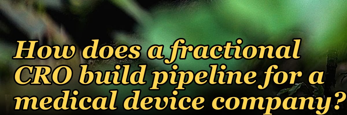How does a fractional CRO build pipeline for a medical device company in 2027?