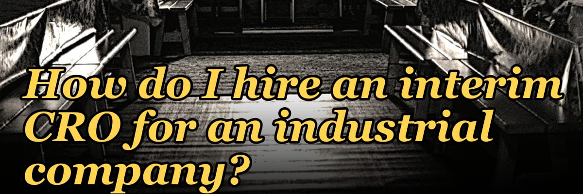 How do I hire an interim CRO for an industrial company in 2027?