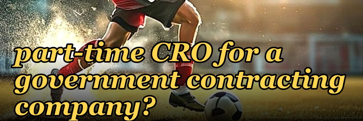 How do I hire a part-time CRO for a government contracting company in 2027?