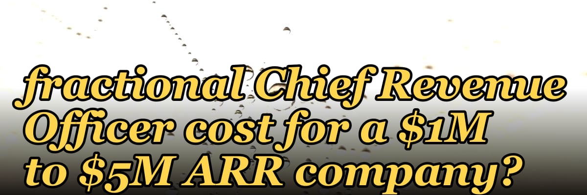 How much does a fractional Chief Revenue Officer cost for a $1M to $5M ARR company in 2027?