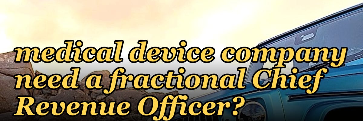 Does a seed-stage medical device company need a fractional Chief Revenue Officer?
