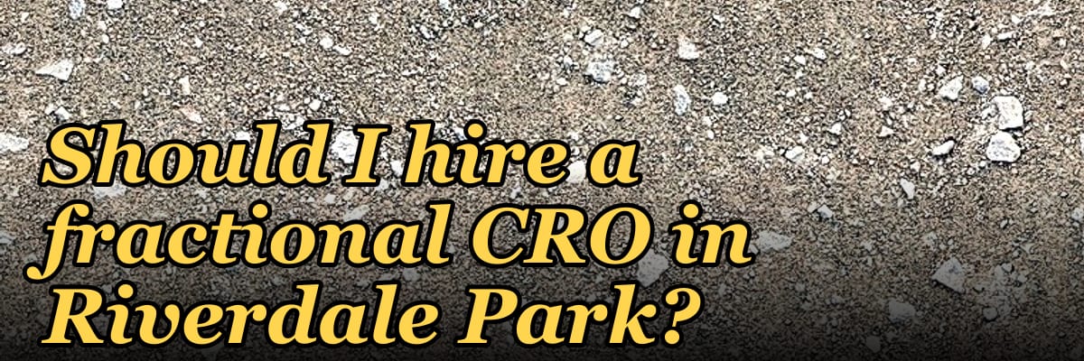 Should I hire a fractional CRO in Riverdale Park?