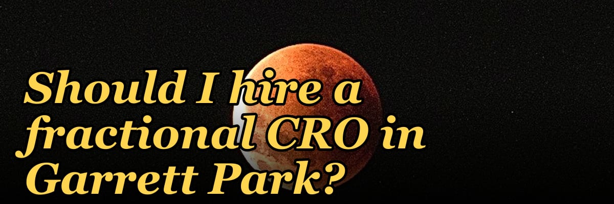 Should I hire a fractional CRO in Garrett Park?