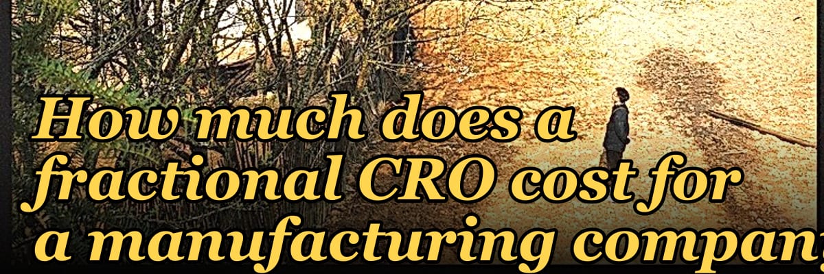 How much does a fractional CRO cost for a manufacturing company?