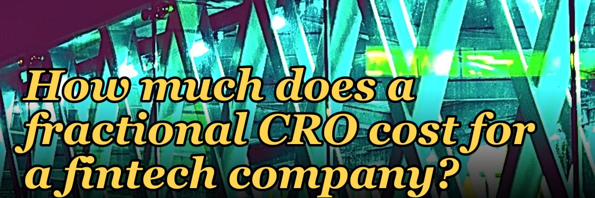 How much does a fractional CRO cost for a fintech company?
