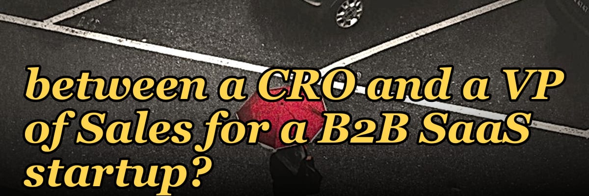 What's the difference between a CRO and a VP of Sales for a B2B SaaS startup?