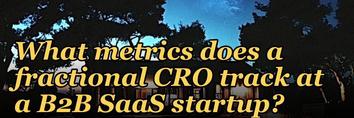 What metrics does a fractional CRO track at a B2B SaaS startup?