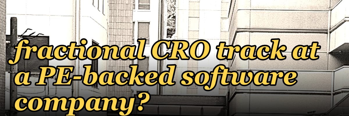 What metrics does a fractional CRO track at a PE-backed software company?