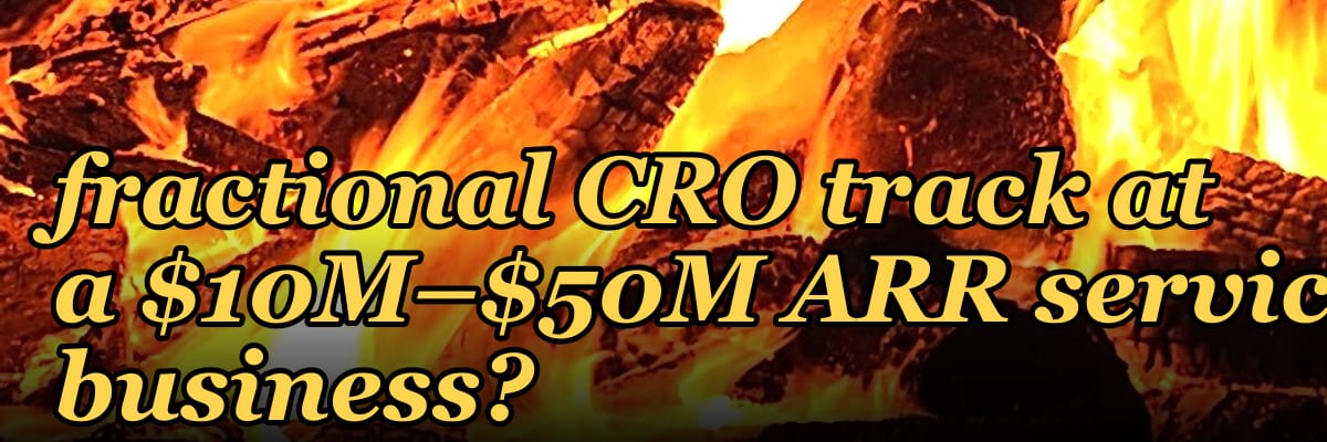 What metrics does a fractional CRO track at a $10M–$50M ARR services business?