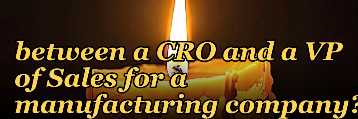 What's the difference between a CRO and a VP of Sales for a manufacturing company?